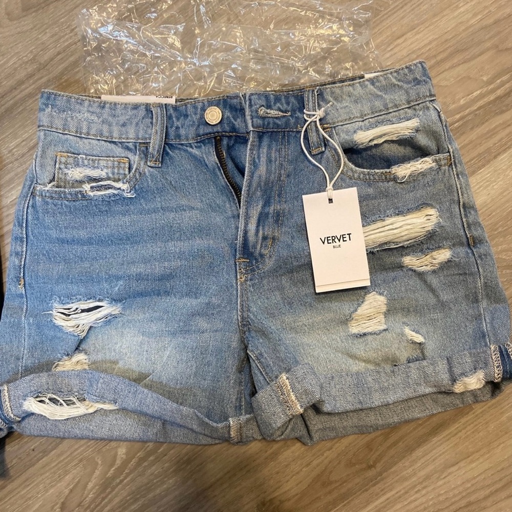Vervet Rebecca high rise jean shorts